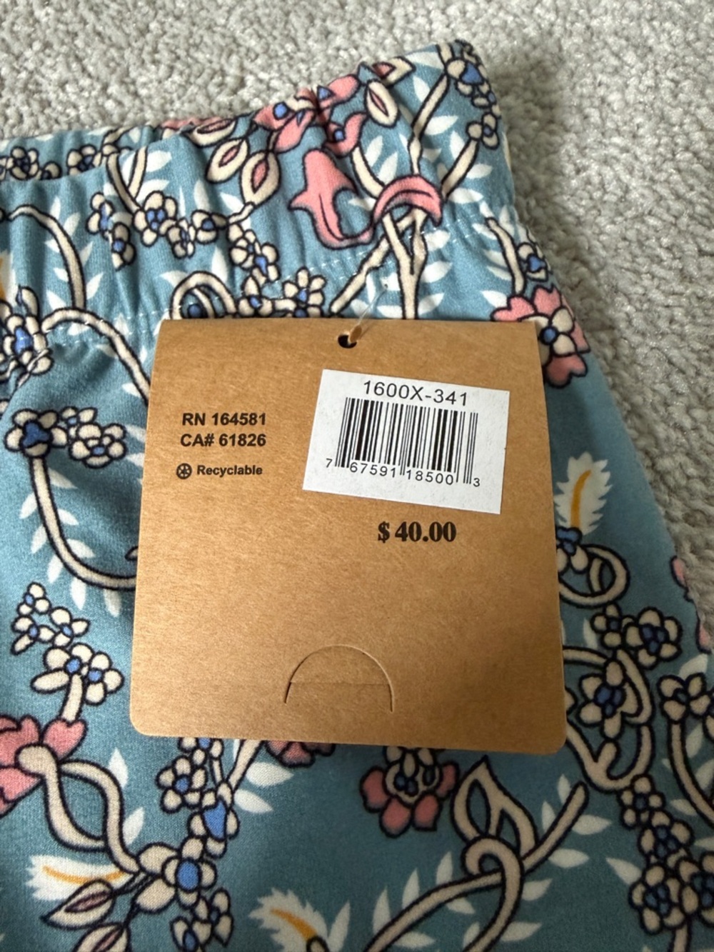 🔥🆕🔥 Just Cozy Floral Biker Shorts Blue Pink Boho Pattern Size XL - Picture 3 of 7